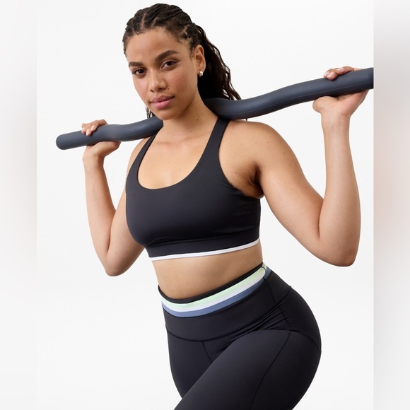 NWT Athleta Interval Tipped Black/White Bra Size Large  Best for A-C Cup - Picture 5 of 9